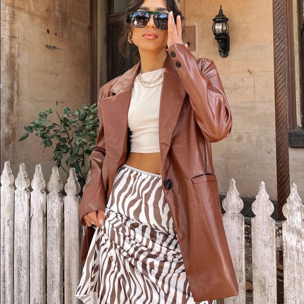 Princess polly jocelyn faux leather blazer jacket